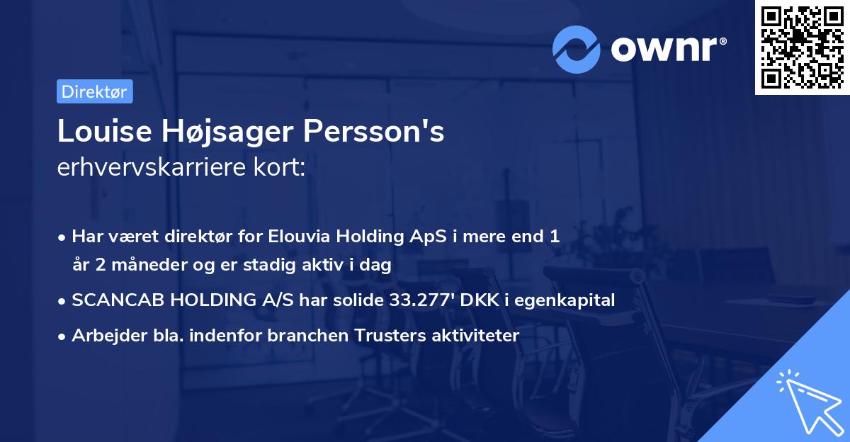 Louise Højsager Persson's erhvervskarriere kort