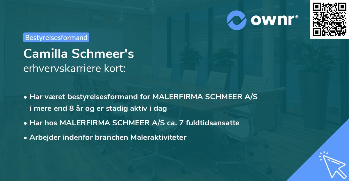 Camilla Schmeer's erhvervskarriere kort
