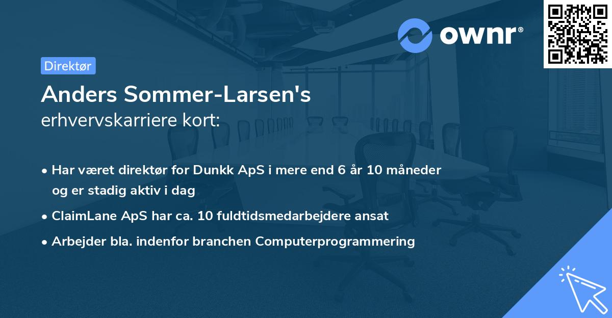 Anders Sommer-Larsen's erhvervskarriere kort
