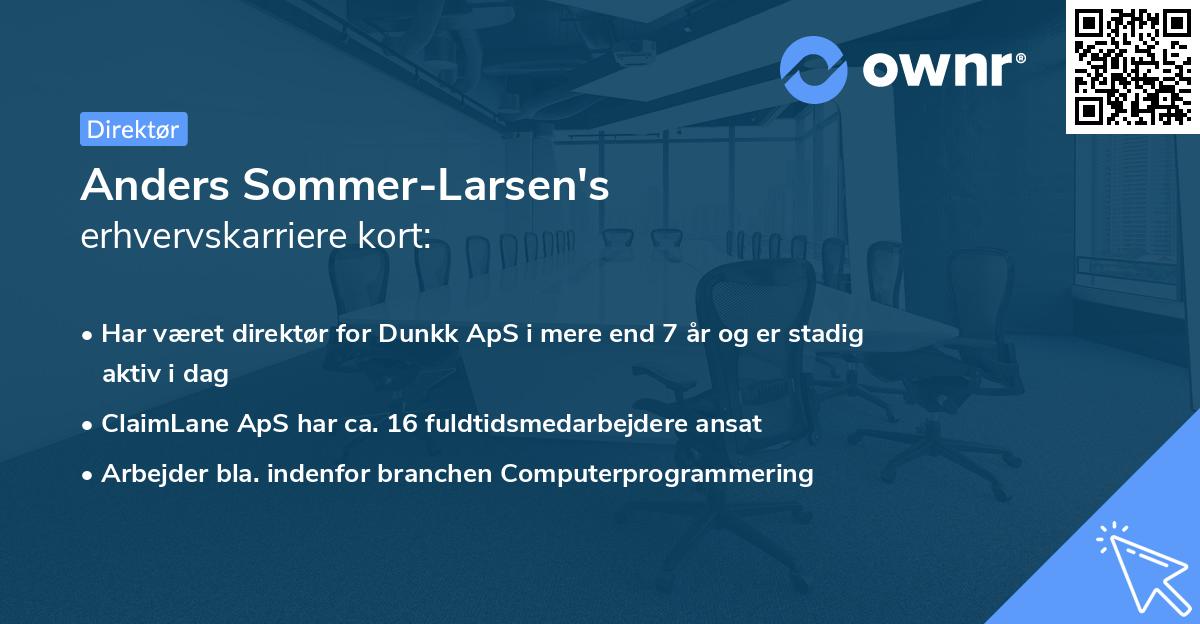 Anders Sommer-Larsen's erhvervskarriere kort