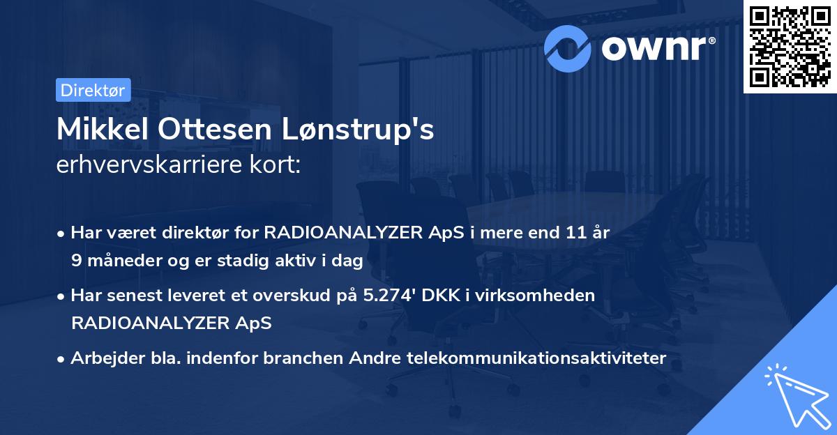 Mikkel Ottesen Lønstrup's erhvervskarriere kort