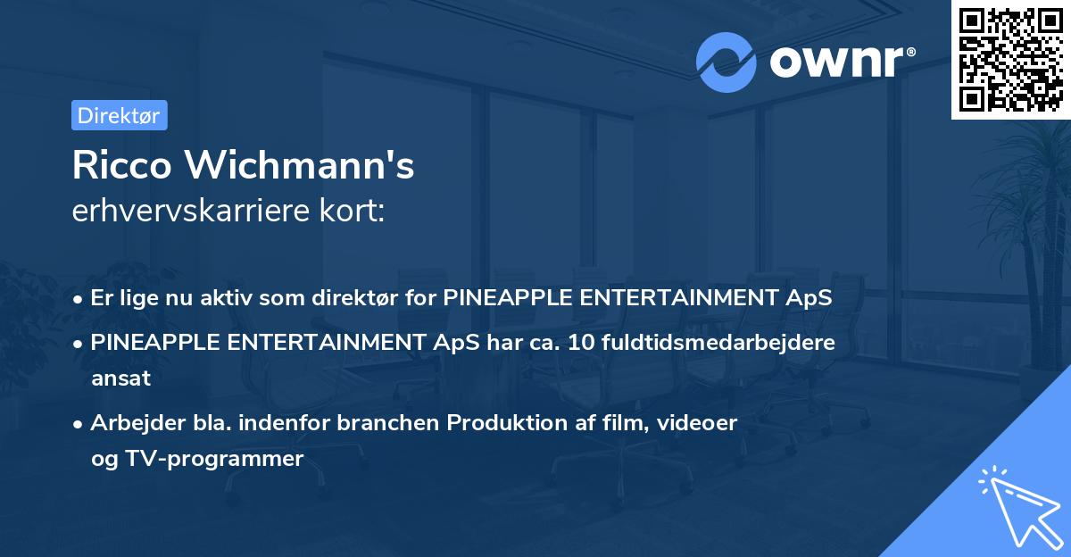 Ricco Wichmann's erhvervskarriere kort