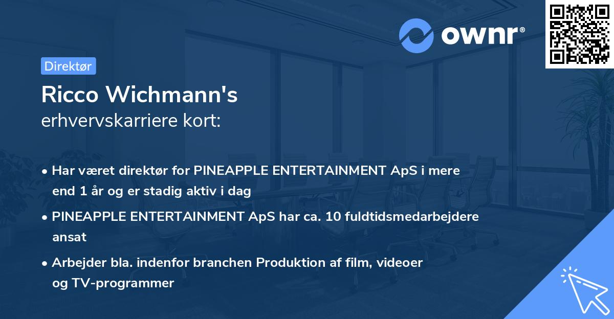 Ricco Wichmann's erhvervskarriere kort