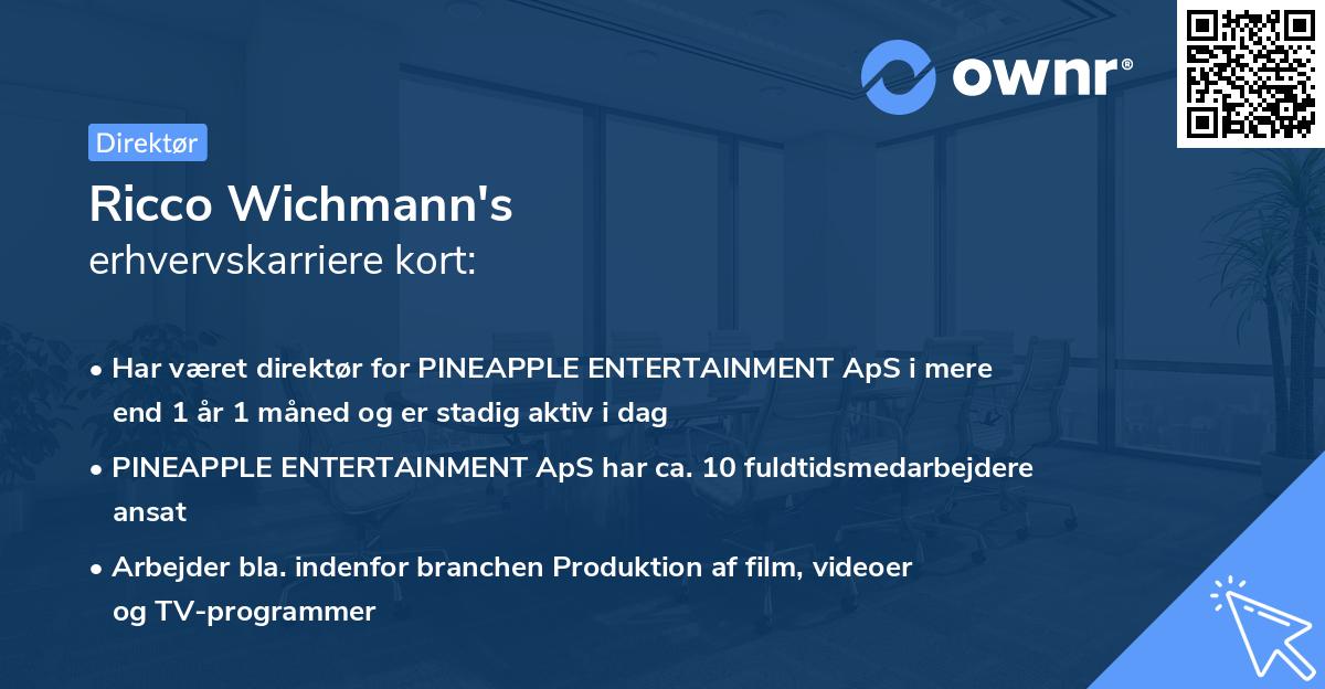 Ricco Wichmann's erhvervskarriere kort