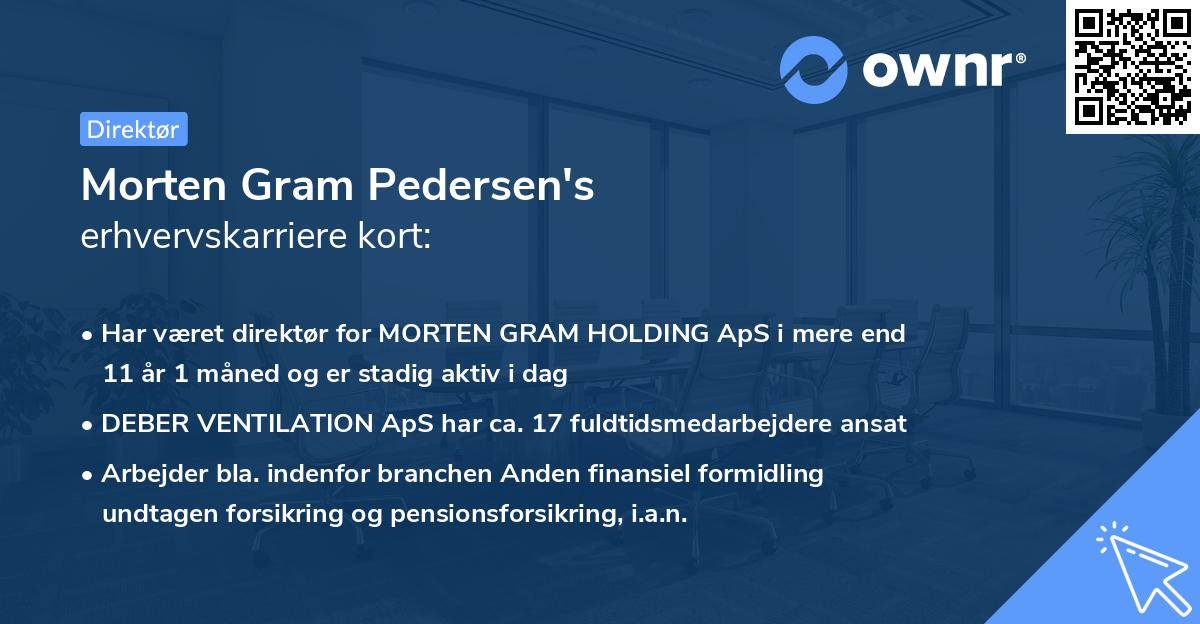 Morten Gram Pedersen's erhvervskarriere kort