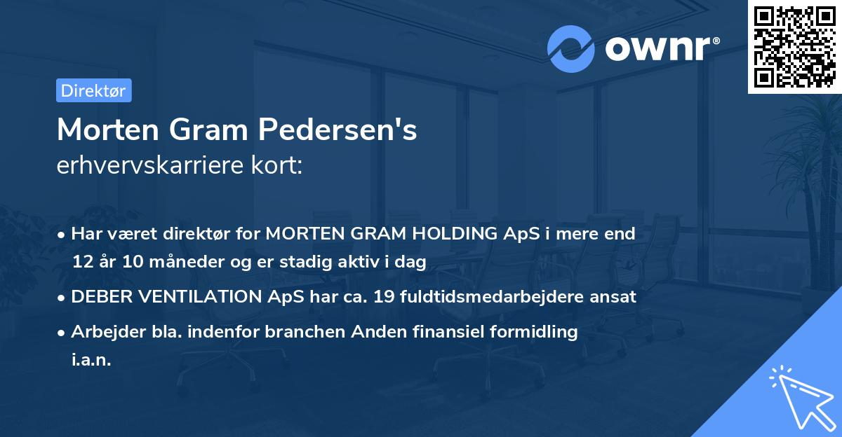 Morten Gram Pedersen's erhvervskarriere kort