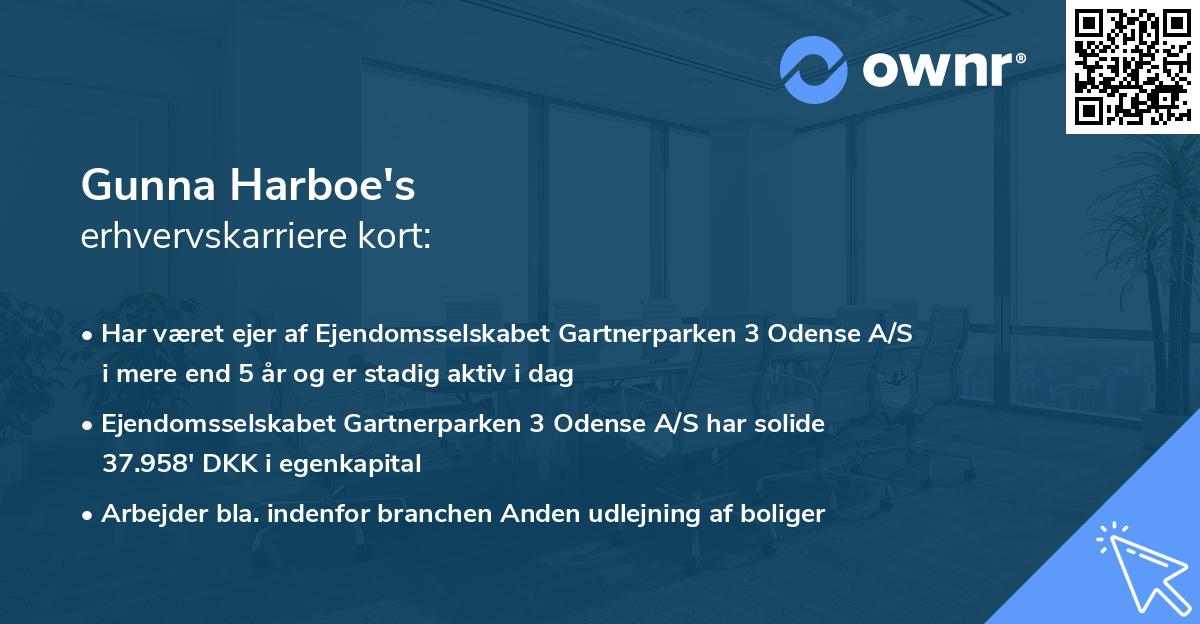 Gunna Harboe's erhvervskarriere kort