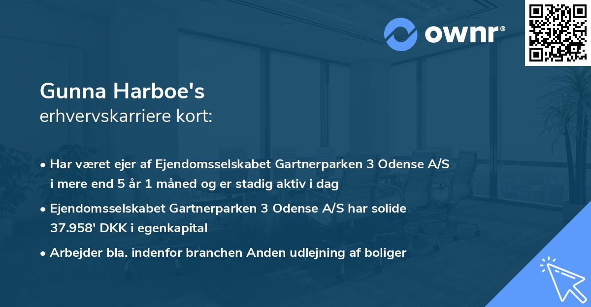 Gunna Harboe's erhvervskarriere kort
