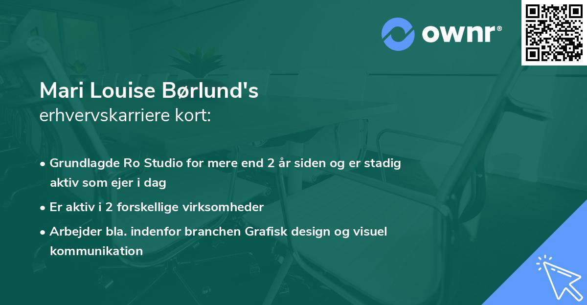 Mari Louise Børlund's erhvervskarriere kort