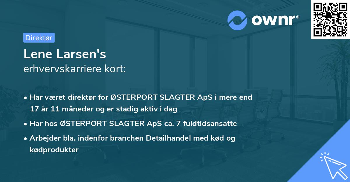 Lene Larsen's erhvervskarriere kort