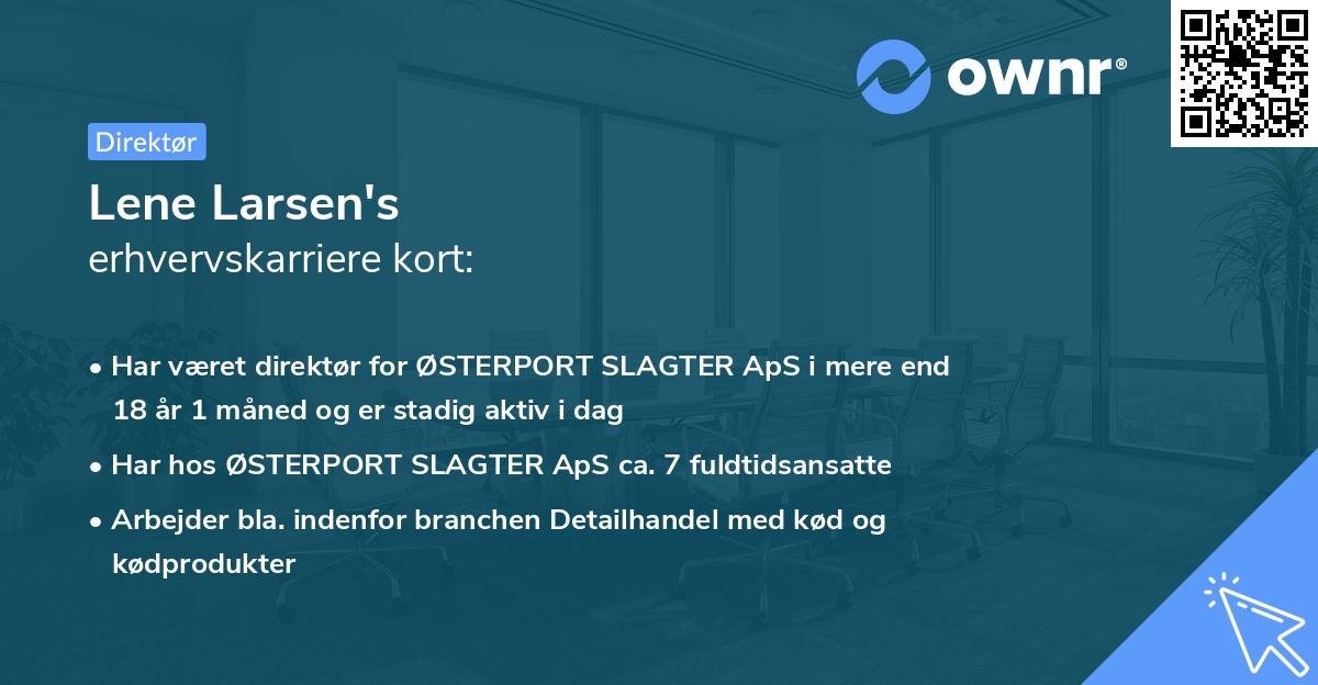 Lene Larsen's erhvervskarriere kort