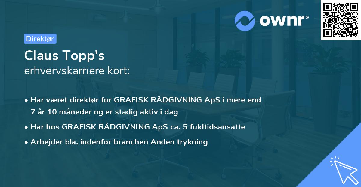 Claus Topp's erhvervskarriere kort