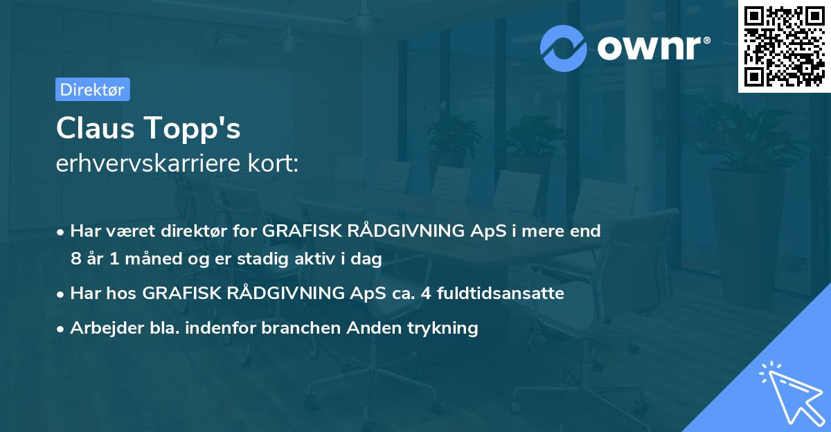 Claus Topp's erhvervskarriere kort