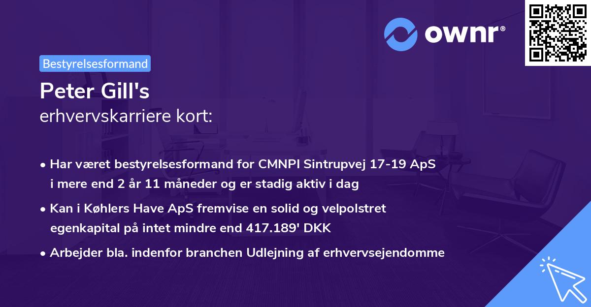 Peter Gill's erhvervskarriere kort