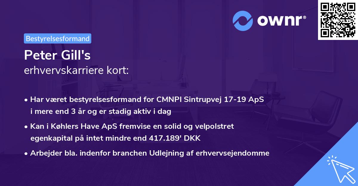 Peter Gill's erhvervskarriere kort