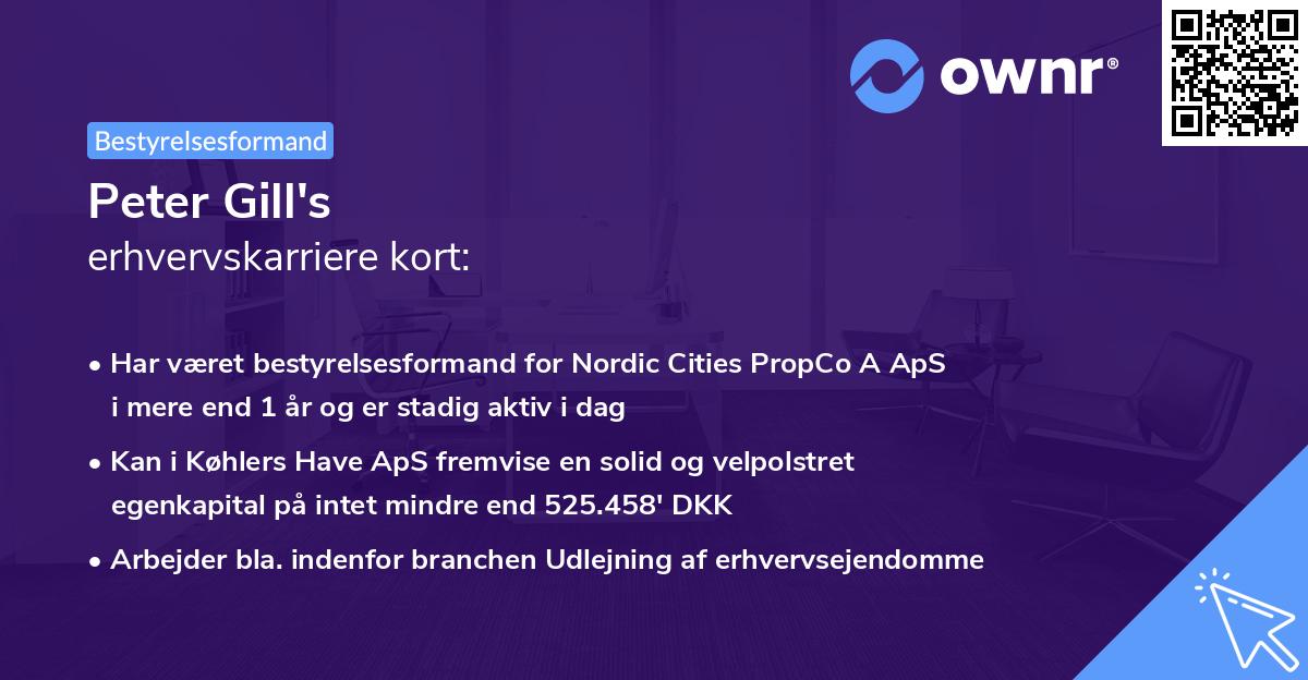 Peter Gill's erhvervskarriere kort