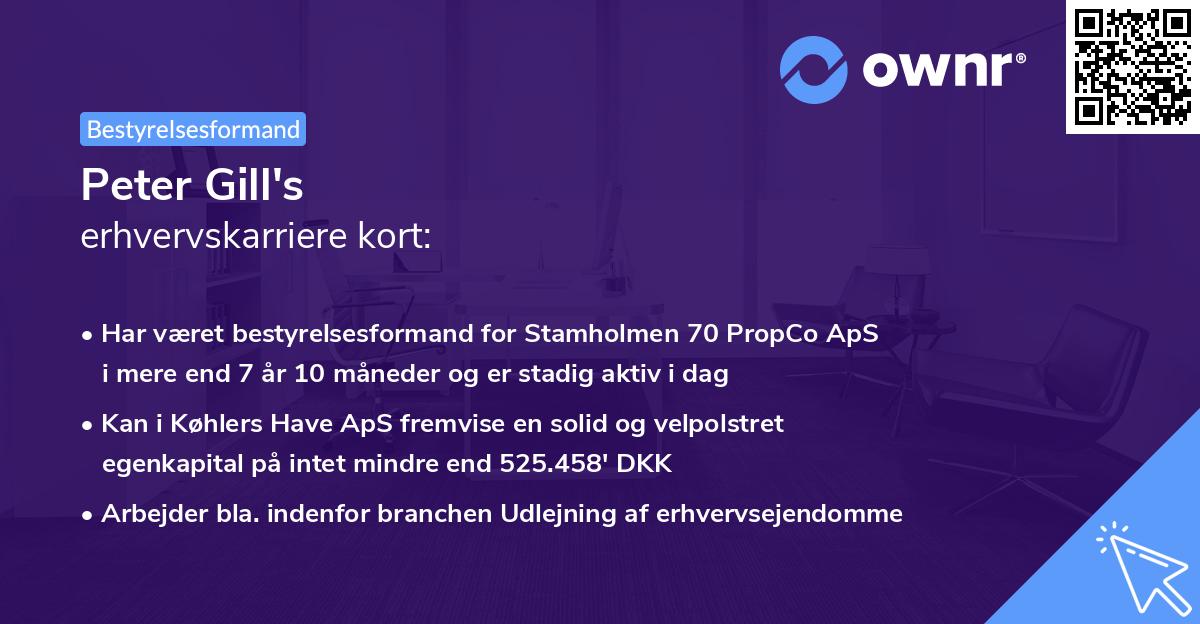 Peter Gill's erhvervskarriere kort