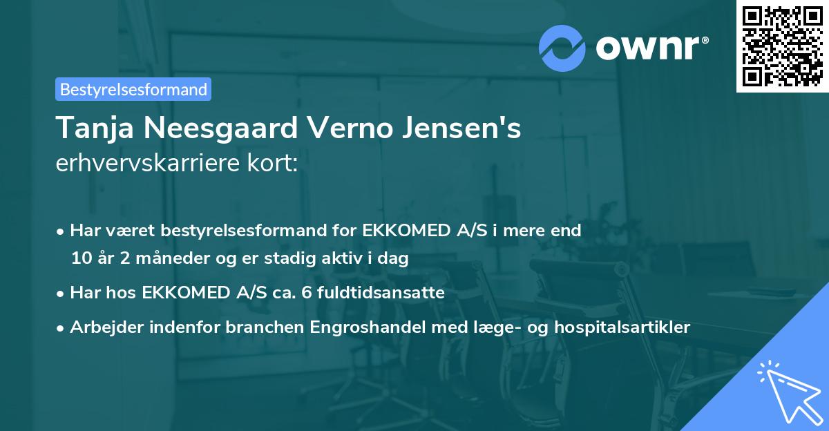 Tanja Neesgaard Verno Jensen's erhvervskarriere kort