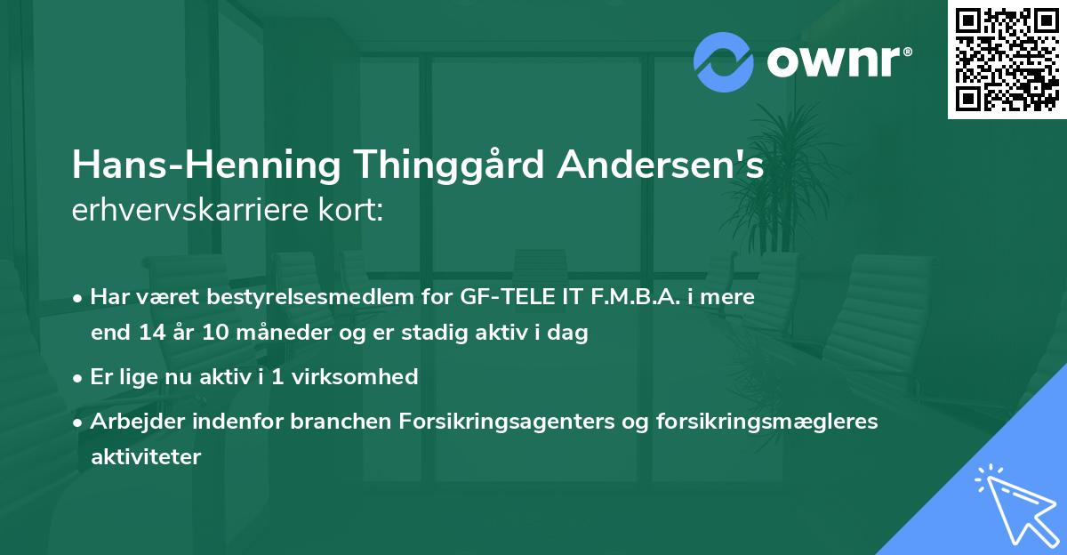 Hans-Henning Thinggård Andersen's erhvervskarriere kort