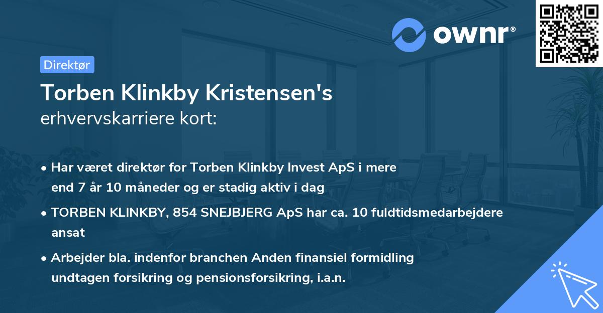 Torben Klinkby Kristensen's erhvervskarriere kort