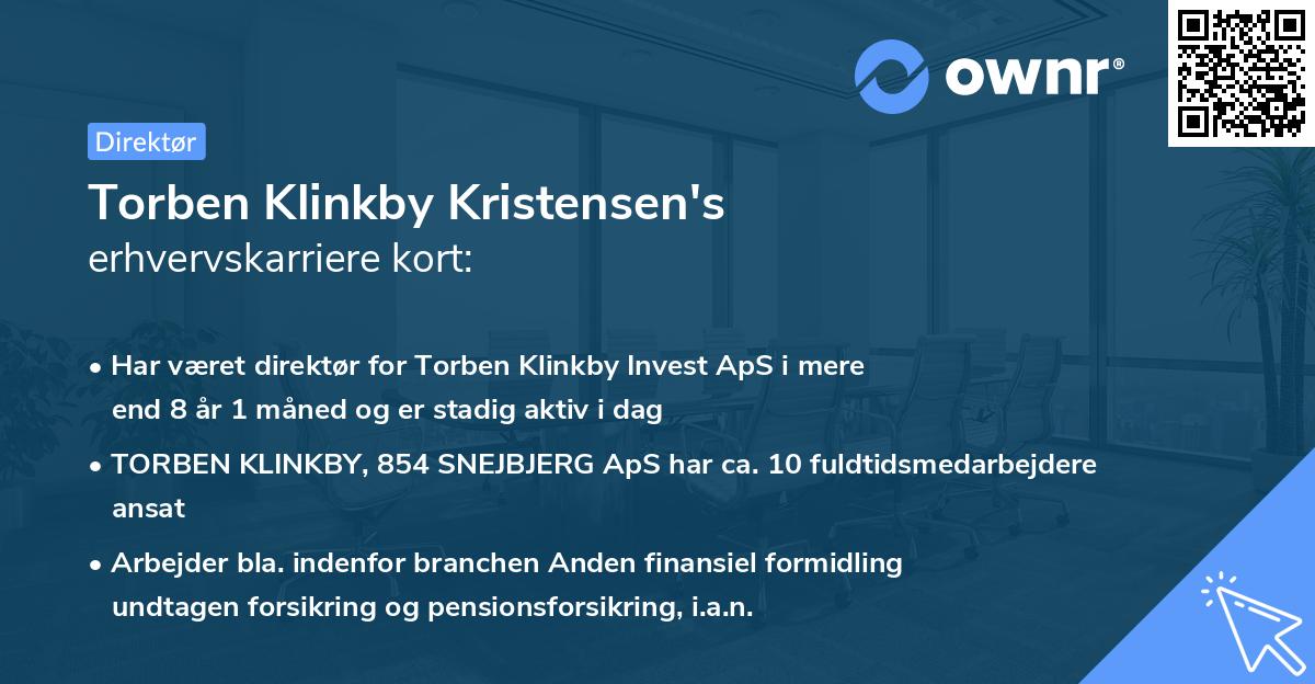 Torben Klinkby Kristensen's erhvervskarriere kort