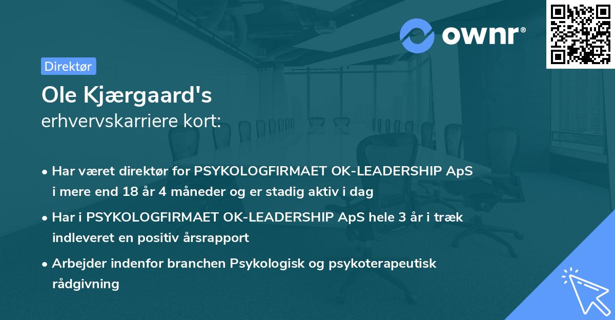 Ole Kjærgaard's erhvervskarriere kort