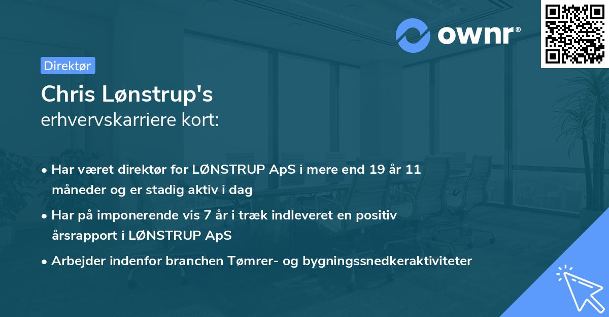 Chris Lønstrup's erhvervskarriere kort