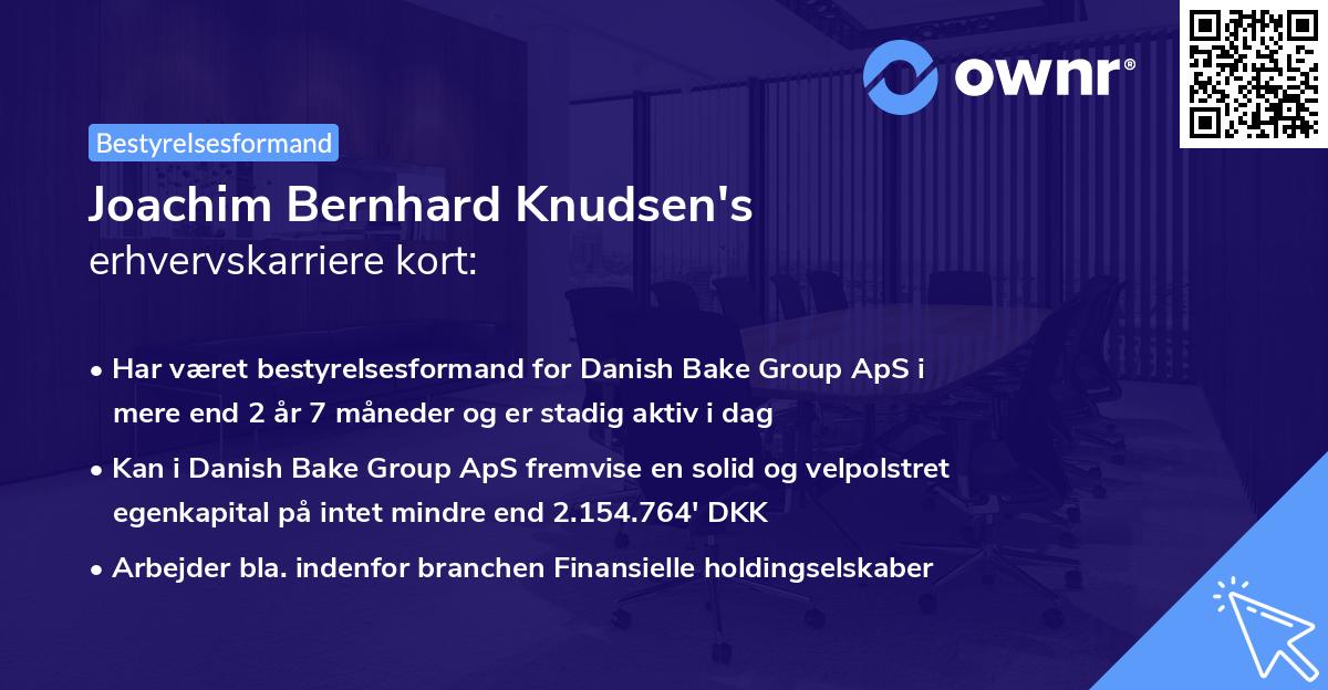 Joachim Bernhard Knudsen's erhvervskarriere kort