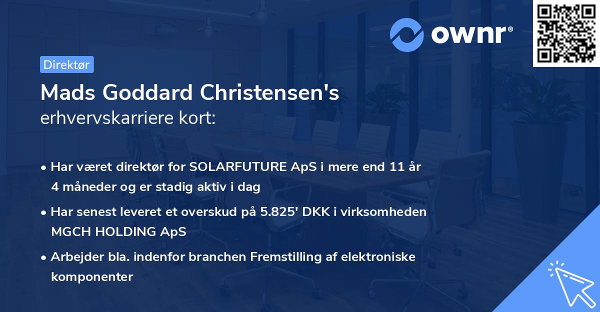 Mads Goddard Christensen's erhvervskarriere kort