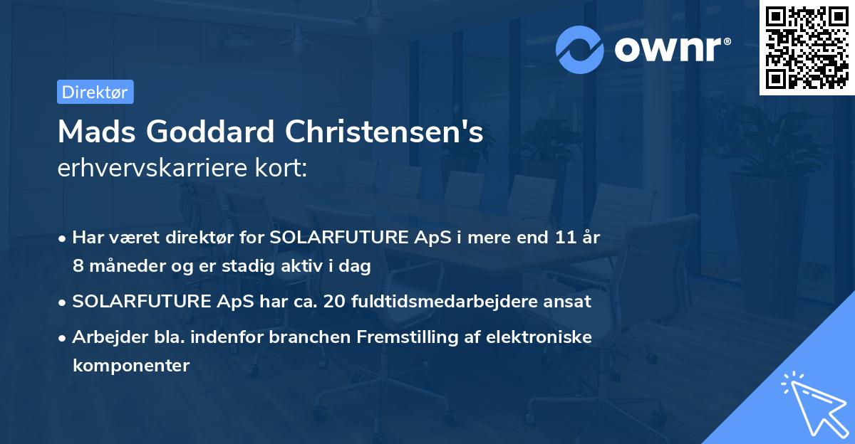 Mads Goddard Christensen's erhvervskarriere kort