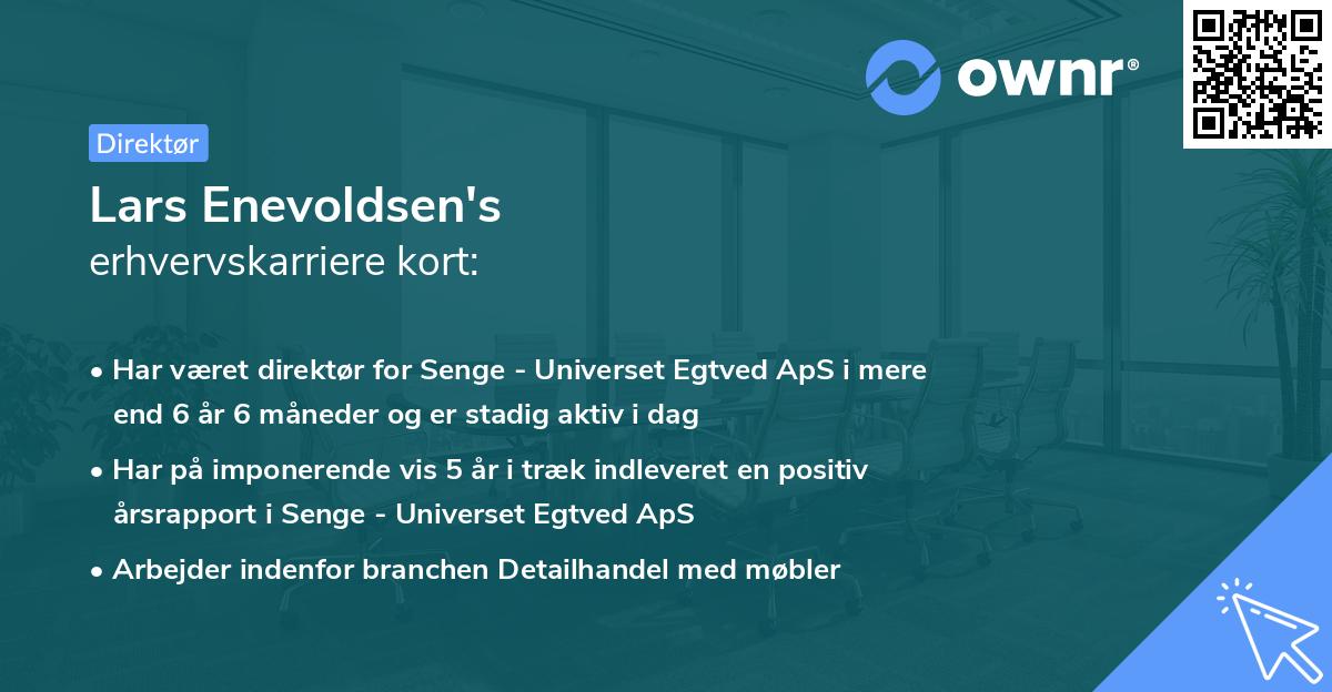 Lars Enevoldsen's erhvervskarriere kort