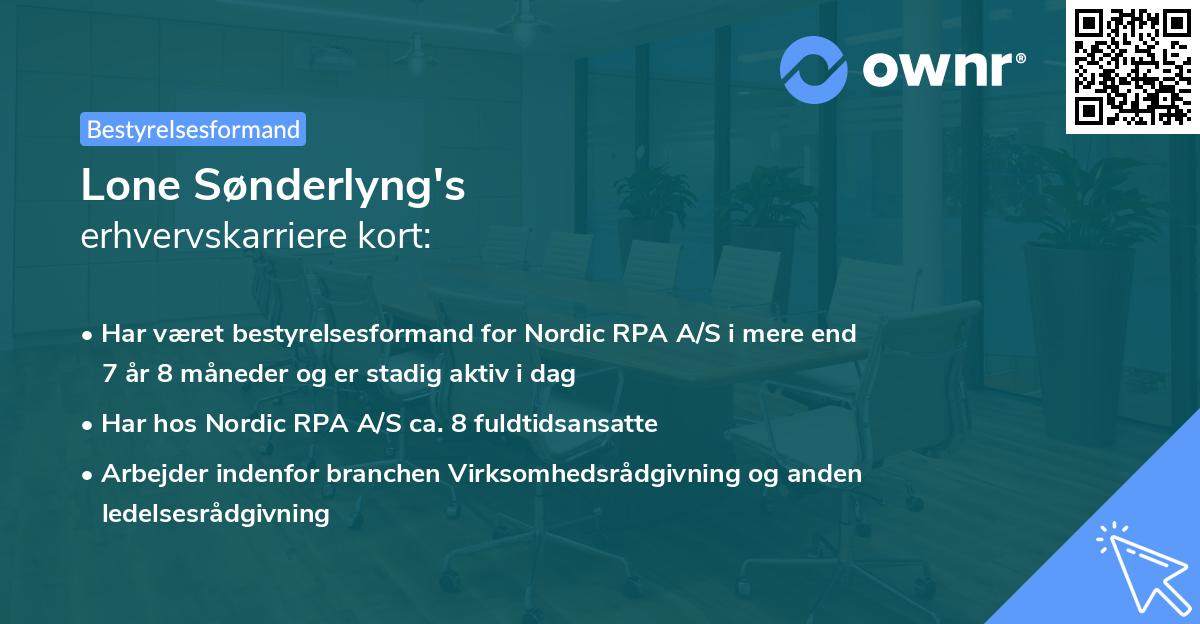 Lone Sønderlyng's erhvervskarriere kort