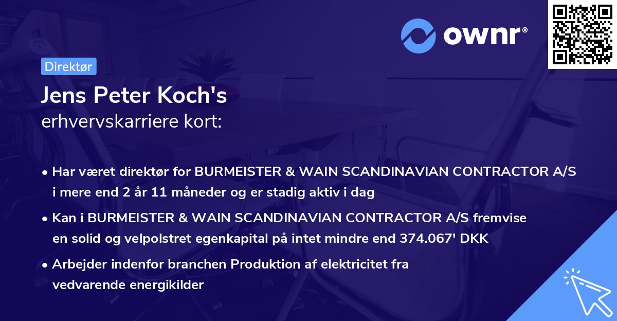 Jens Peter Koch's erhvervskarriere kort