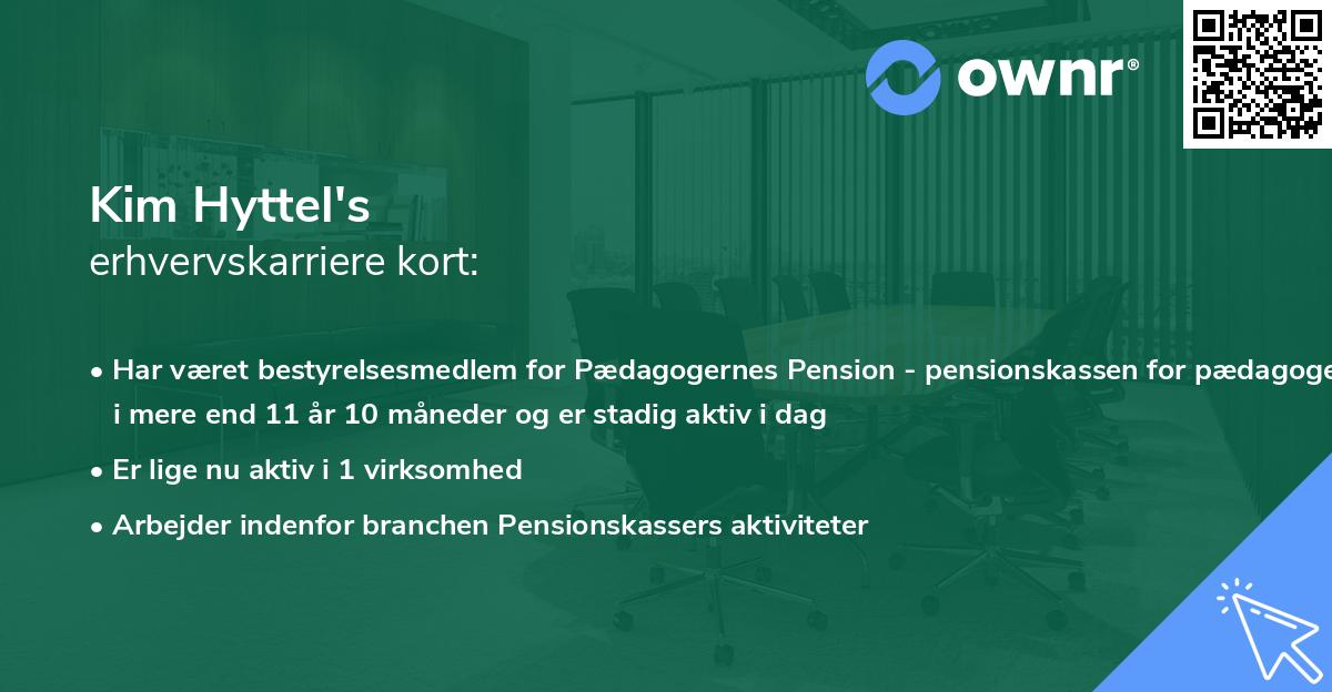 Kim Hyttel's erhvervskarriere kort