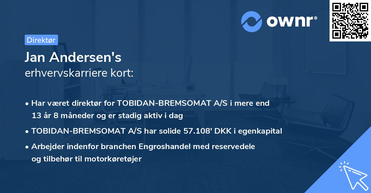 Jan Andersen's erhvervskarriere kort