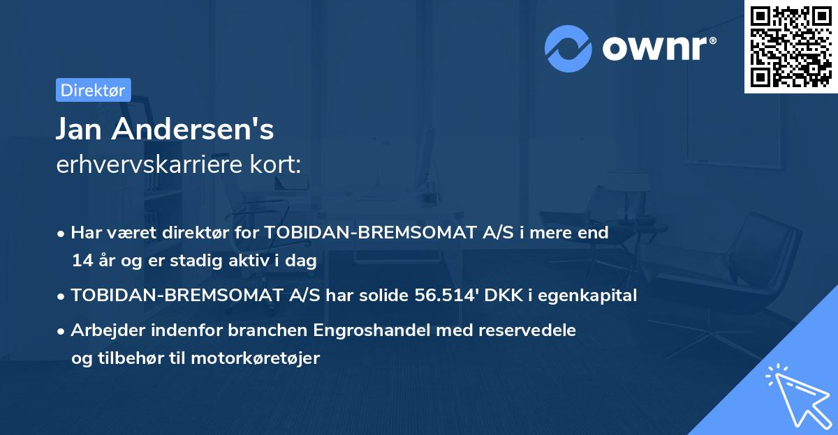 Jan Andersen's erhvervskarriere kort