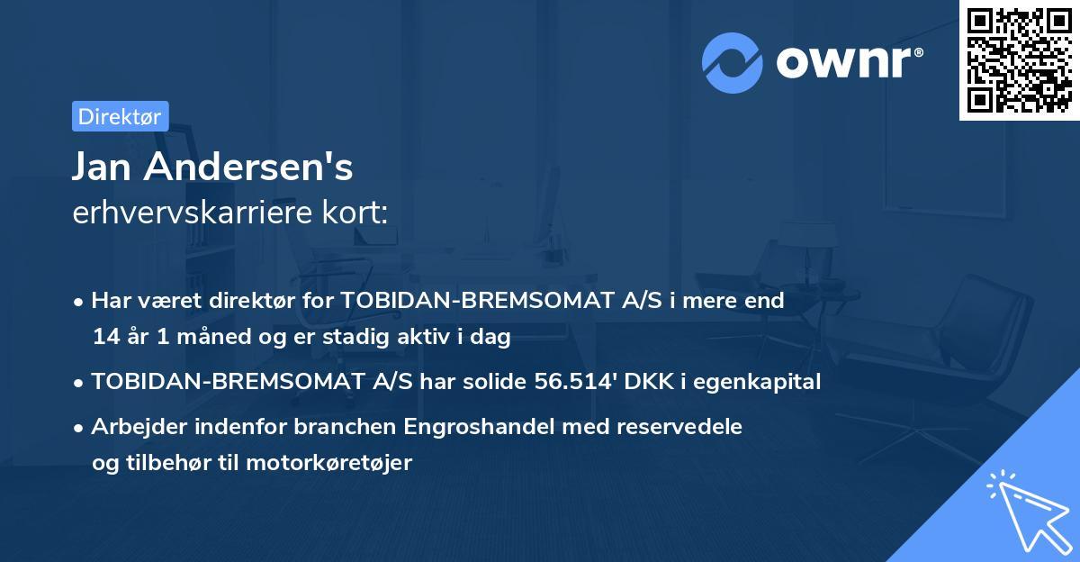 Jan Andersen's erhvervskarriere kort