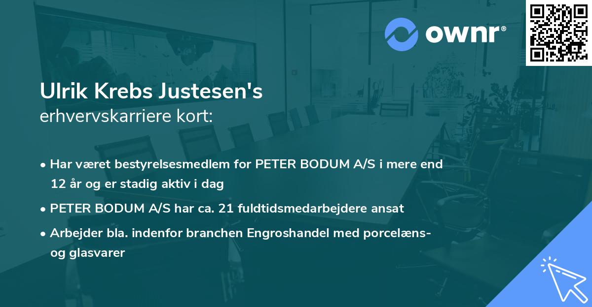 Ulrik Krebs Justesen's erhvervskarriere kort