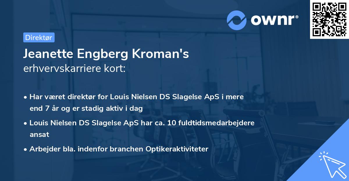 Jeanette Engberg Kroman's erhvervskarriere kort