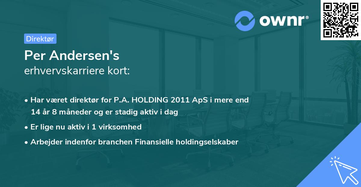 Per Andersen's erhvervskarriere kort