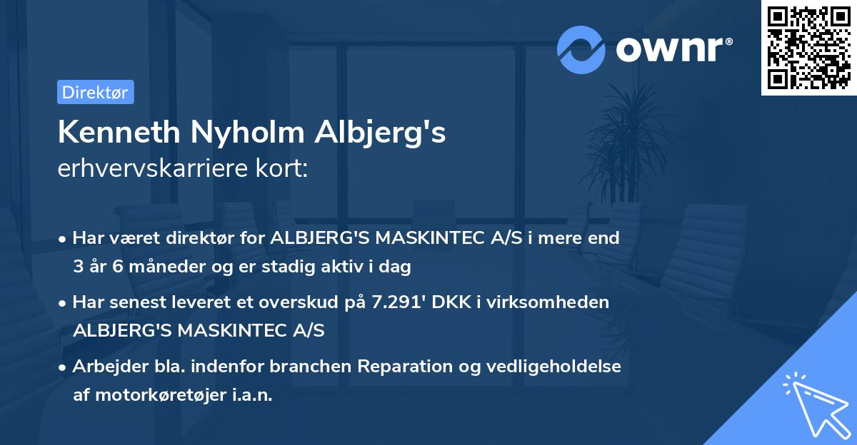 Kenneth Nyholm Albjerg's erhvervskarriere kort