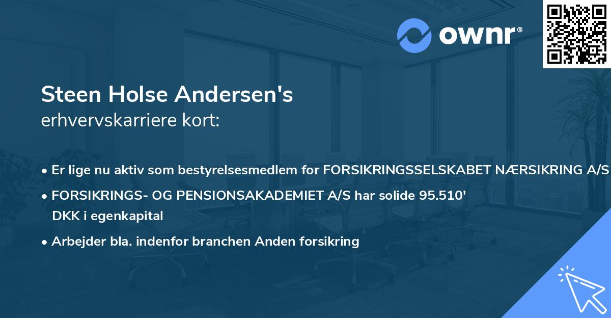 Steen Holse Andersen's erhvervskarriere kort