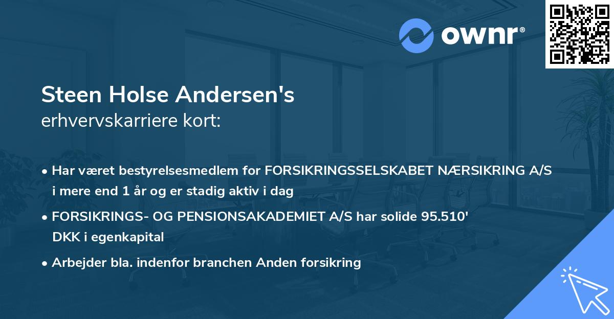 Steen Holse Andersen's erhvervskarriere kort