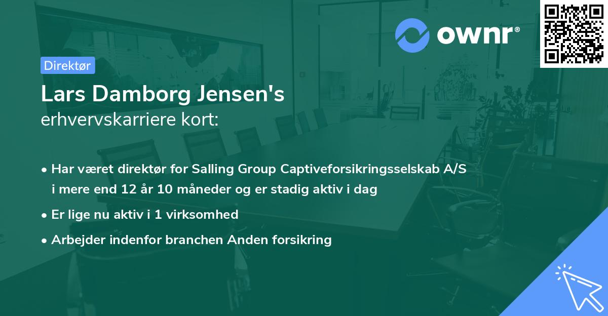 Lars Damborg Jensen's erhvervskarriere kort