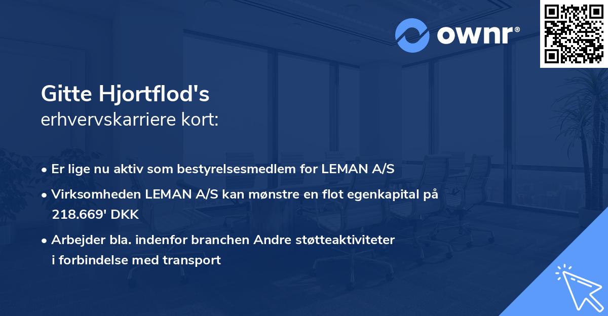 Gitte Hjortflod's erhvervskarriere kort