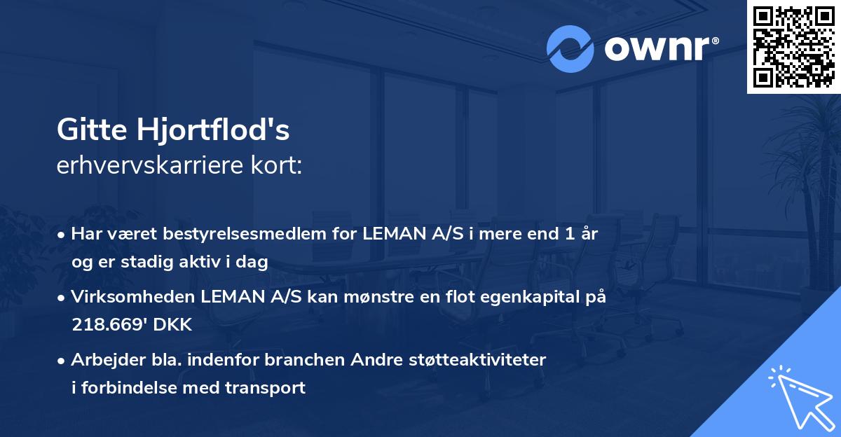Gitte Hjortflod's erhvervskarriere kort
