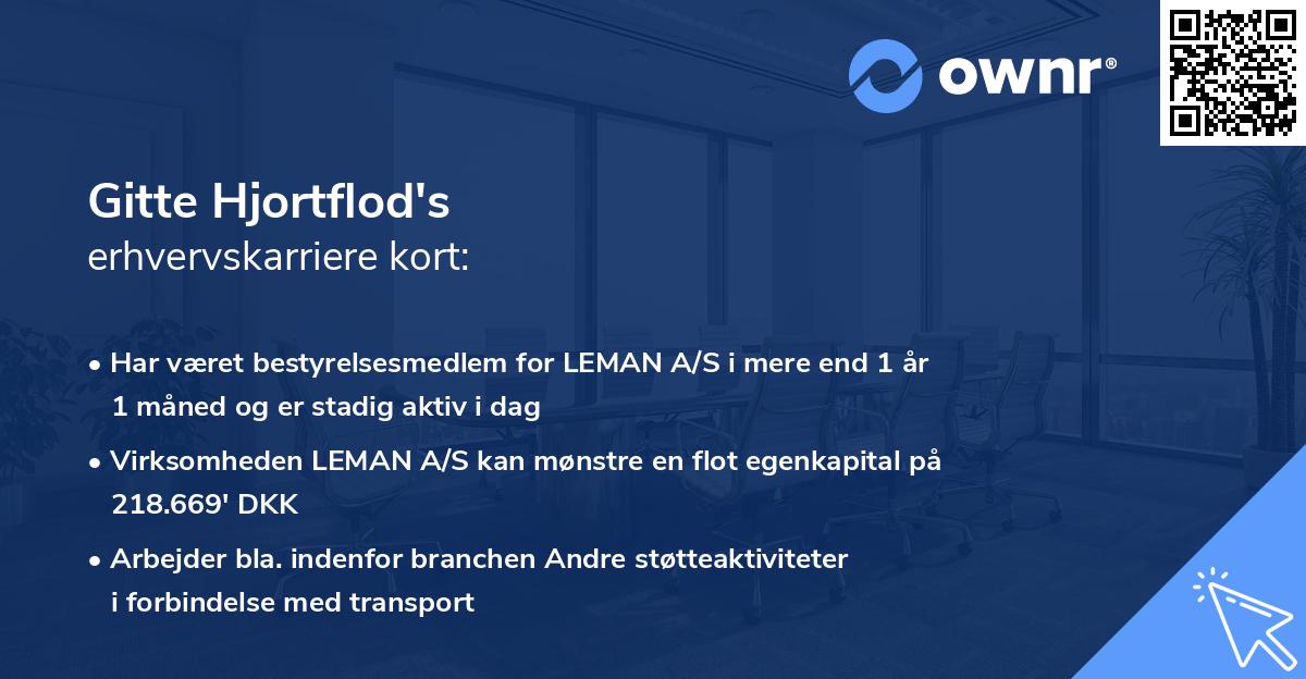 Gitte Hjortflod's erhvervskarriere kort