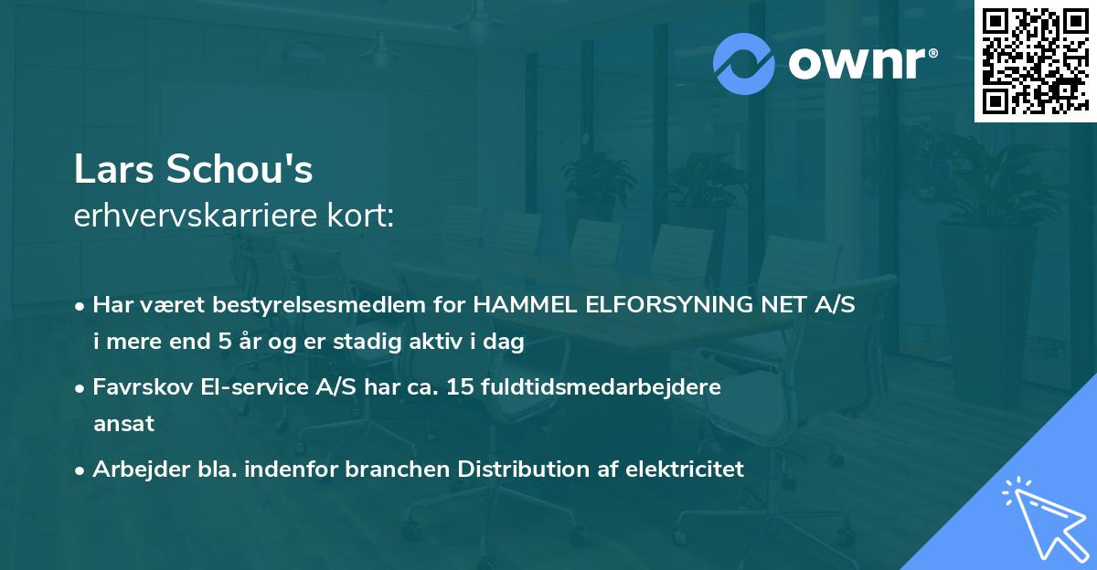 Lars Schou's erhvervskarriere kort