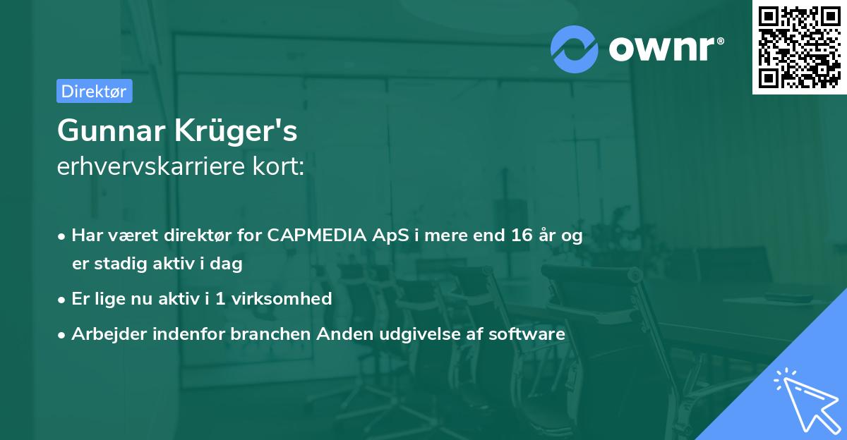 Gunnar Krüger's erhvervskarriere kort