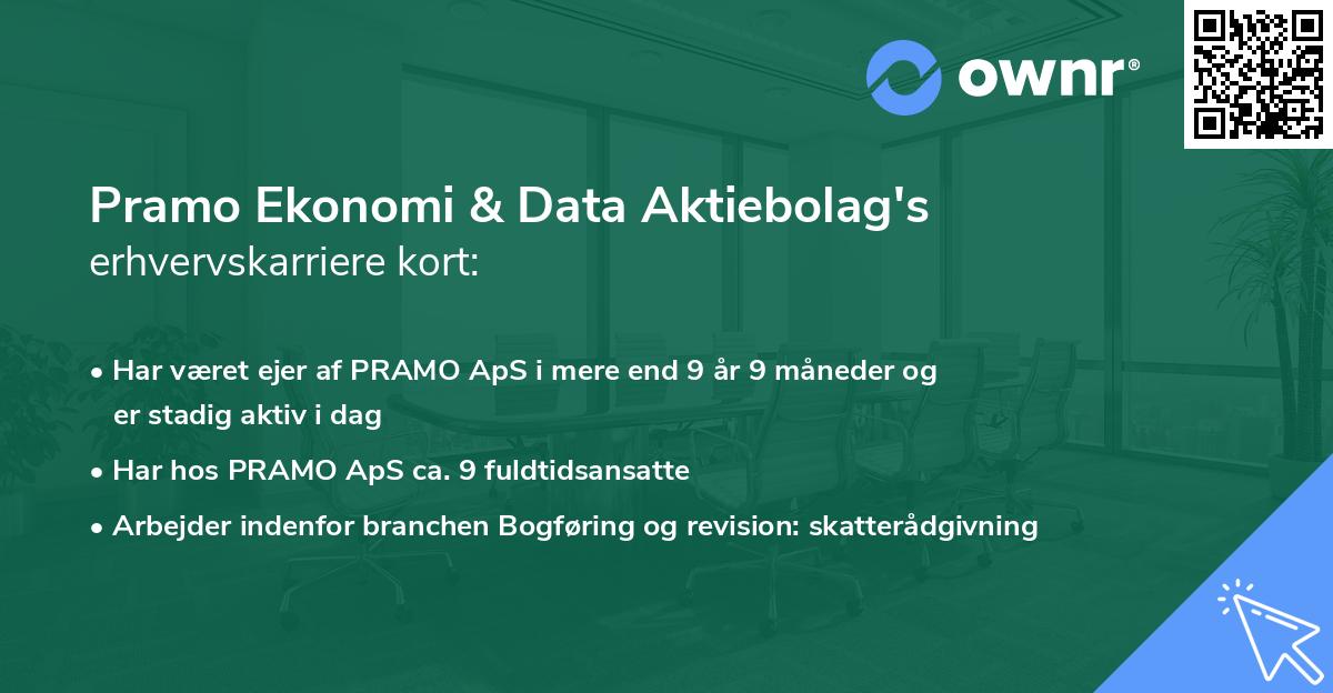 Pramo Ekonomi & Data Aktiebolag's erhvervskarriere kort